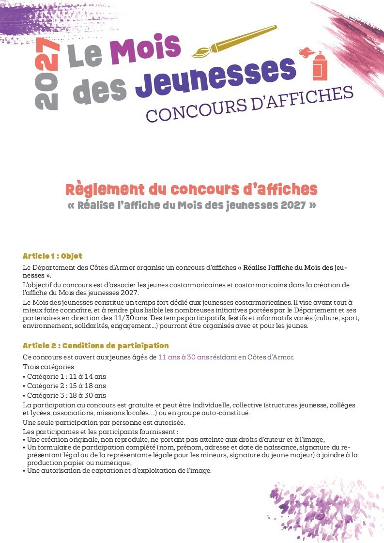 Mois de la jeunesse_Reglement 1