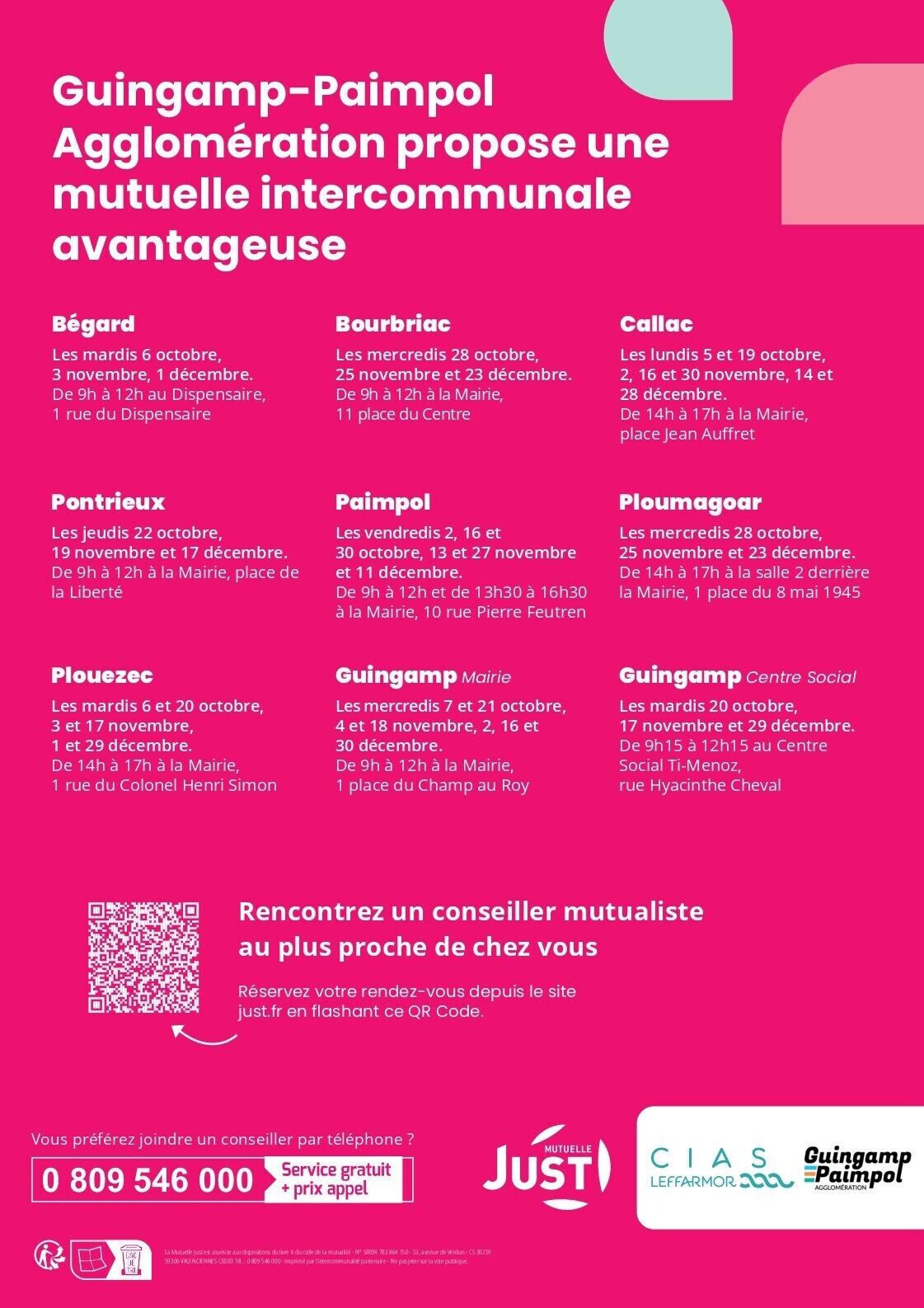 Mutuelle Just - permanences 2nd semestre 02