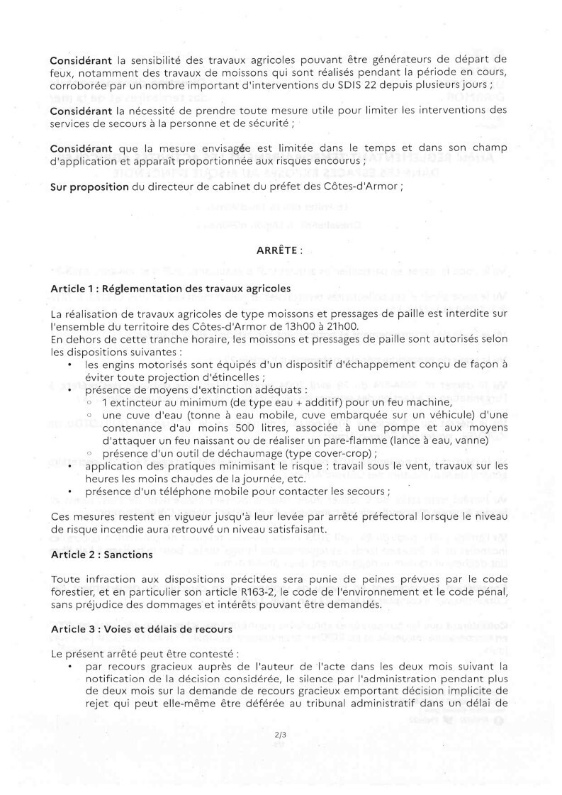 SIGNALE: réglementation des activités agricoles 2