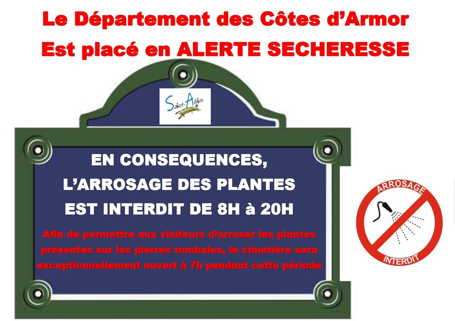 Arrosage et cimetiere